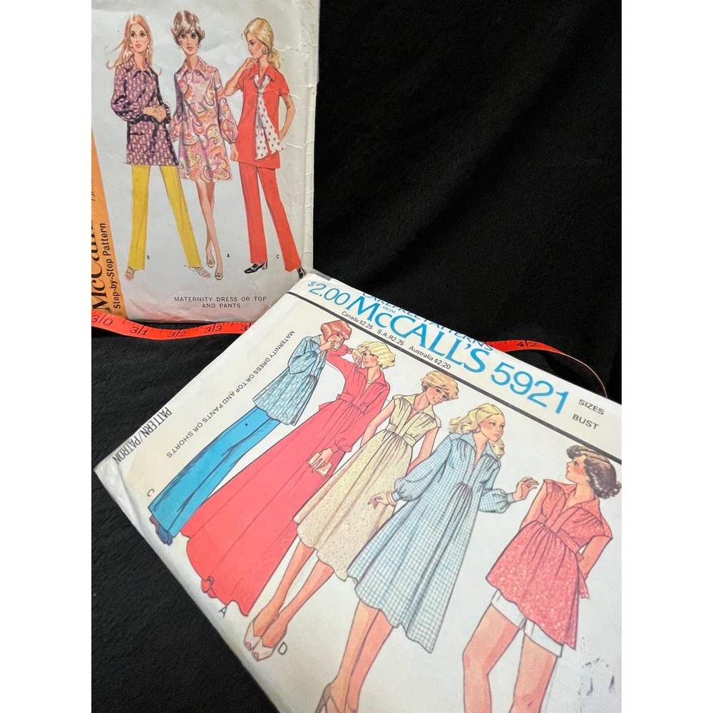 McCall's 2223 & 5921 Maternity Dress or Tops and Pants Size 10-12